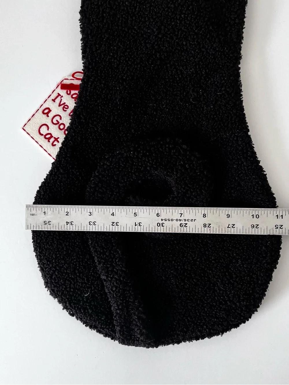 Black Cat Shaped Christmas Stocking Plush Fuzzy Santa I’ve Been A Good Cat Lined